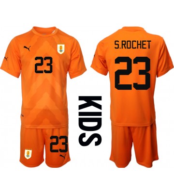 Maillot de foot Uruguay Sergio Rochet #23 Gardien de but Extérieur enfant Monde 2022 Manches Courte (+ pantalon court)